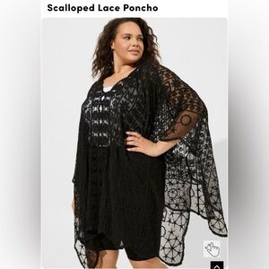 Torrid Scalloped Lace Poncho one size fits all